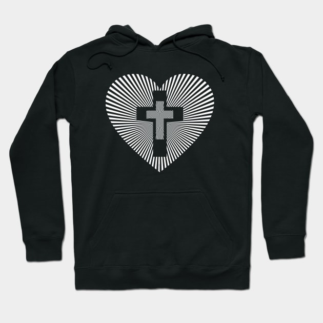 JESUS AT THE CENTER OF OUR HEART Christian Bible-Inspired Design Hoodie by ejsulu